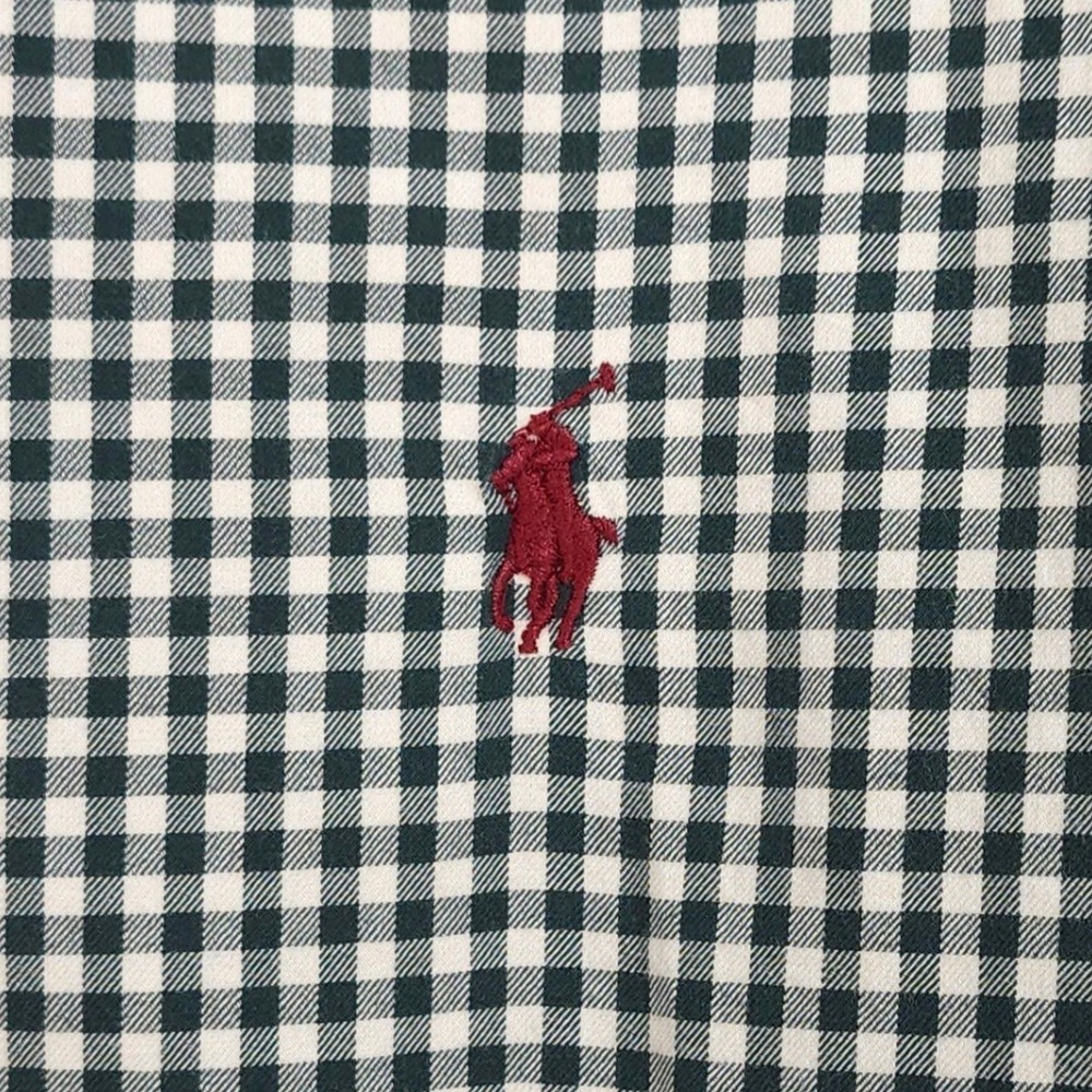 Ralph Lauren Gingham Check Long Sleeve Button Down Shirt XL Classic Fit Green - Picture 4 of 9